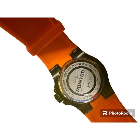Invicta Aviator Mens 50mm Steel Quartz Silicone Strap Watch main image 4